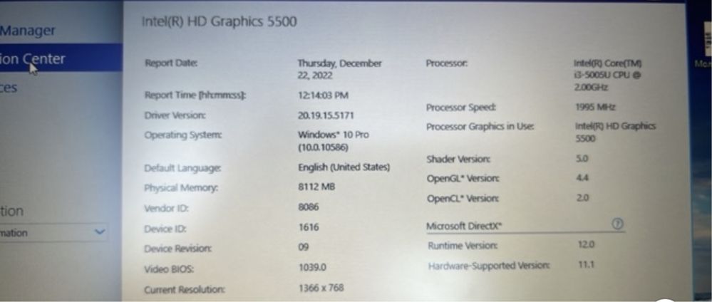 Запазен Лаптоп HP Intel(R) Graphics 5500/ Windows*10 Proпроцесор i3