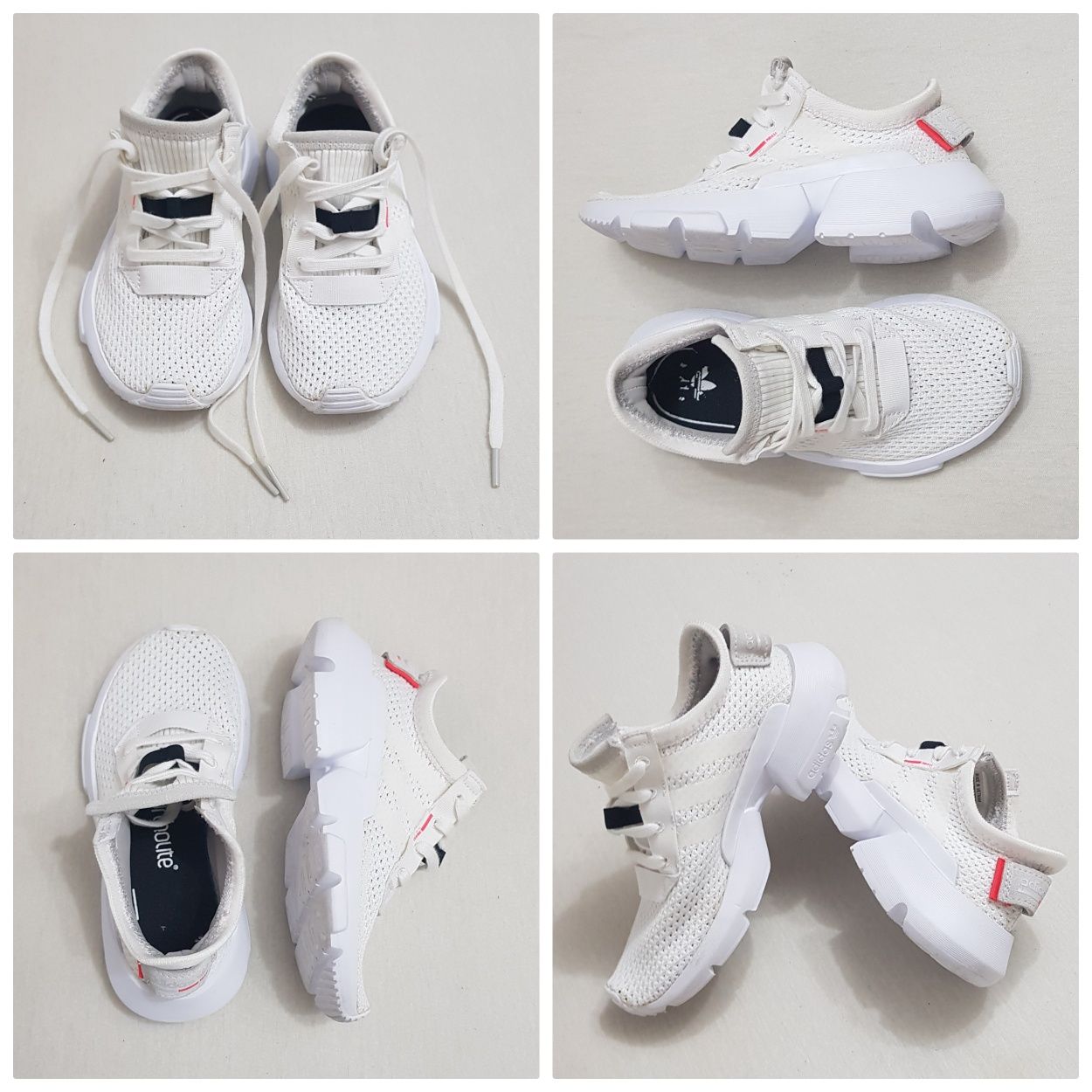 Adidas alergare, POD-S3.1 Mid Sport Sneakers, White/Shock Red, Nr. 30