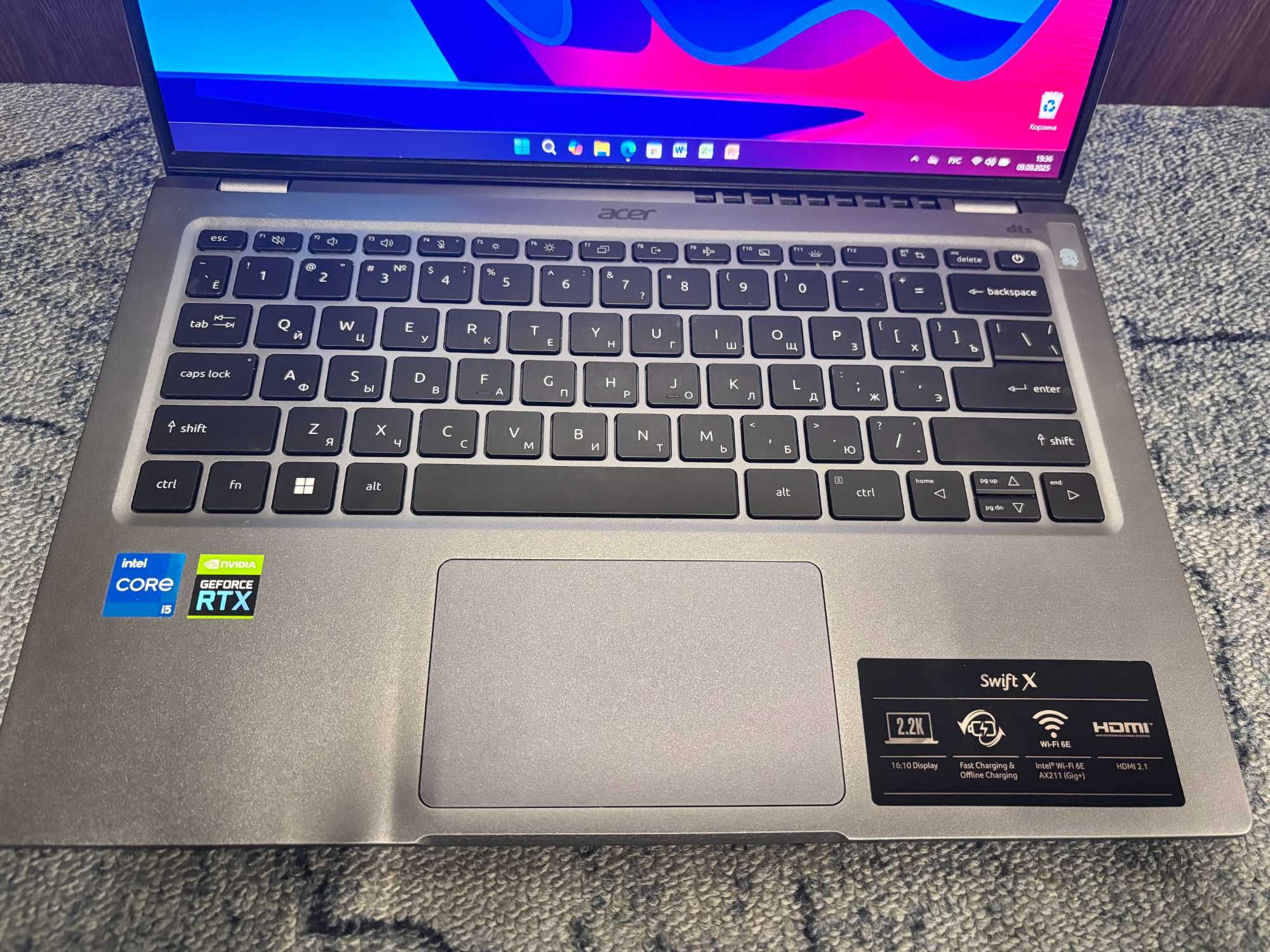 Игровой ноутбук. i5 1240p. RTX 3050. Экран 2.2К. Ram 16 Ddr 5