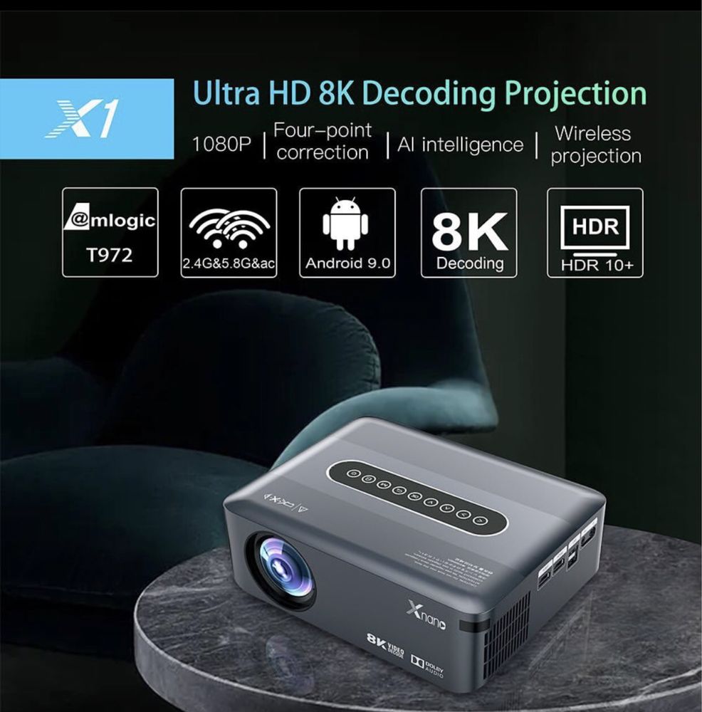 Проектор Xnano x-1 android 12000 lyumin projector proektor