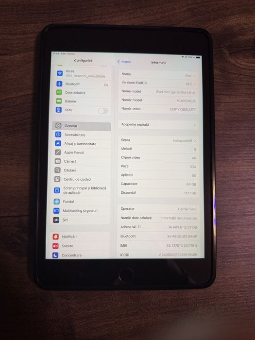 Ipad 5 mini 64gb wifi+cellular