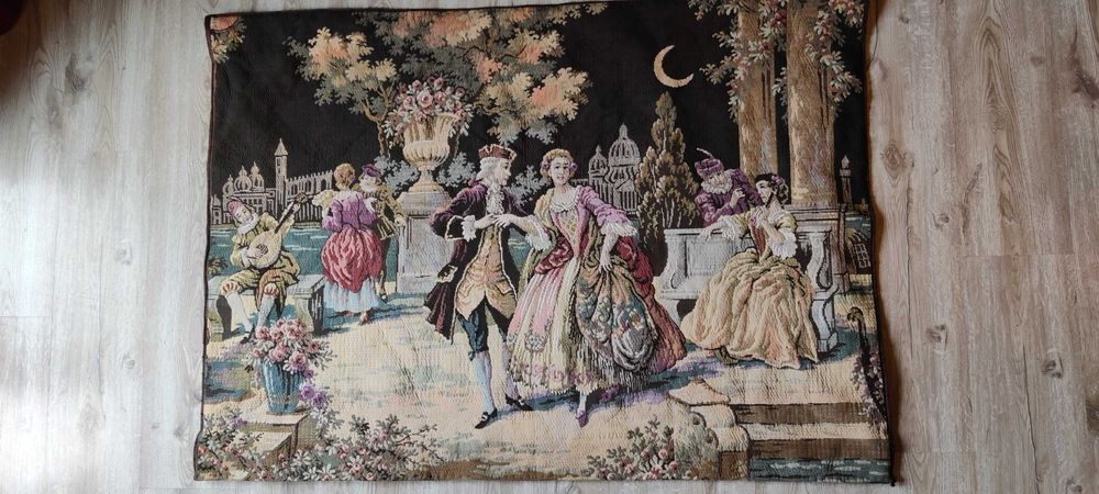 TAPISERIE FRANTA cu scena galanta stare foarte buna 127 cm * 91 cm