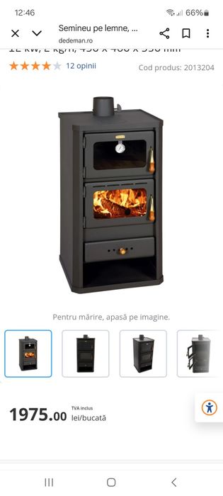 Sobă pe lemne model Prity