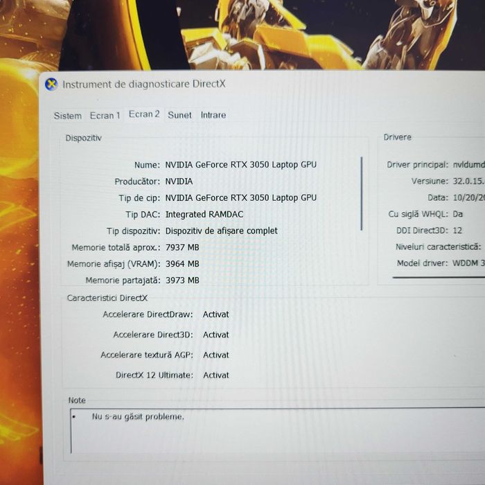 Laptop Gaming ASUS TUF F15 i5-11400H 8gb 500SSD RTX 3050 4gb DEFECT