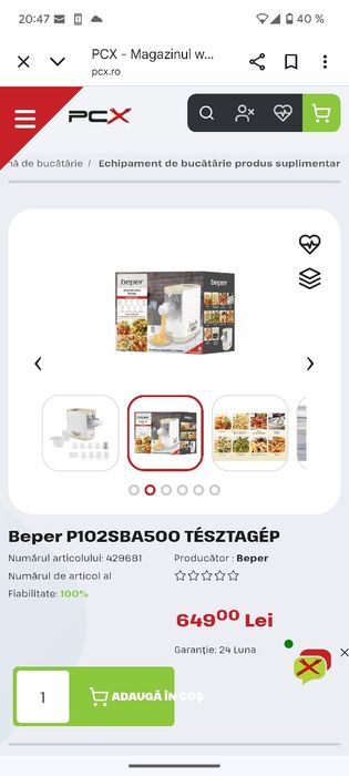Aparat mașina de făcut paste Beper