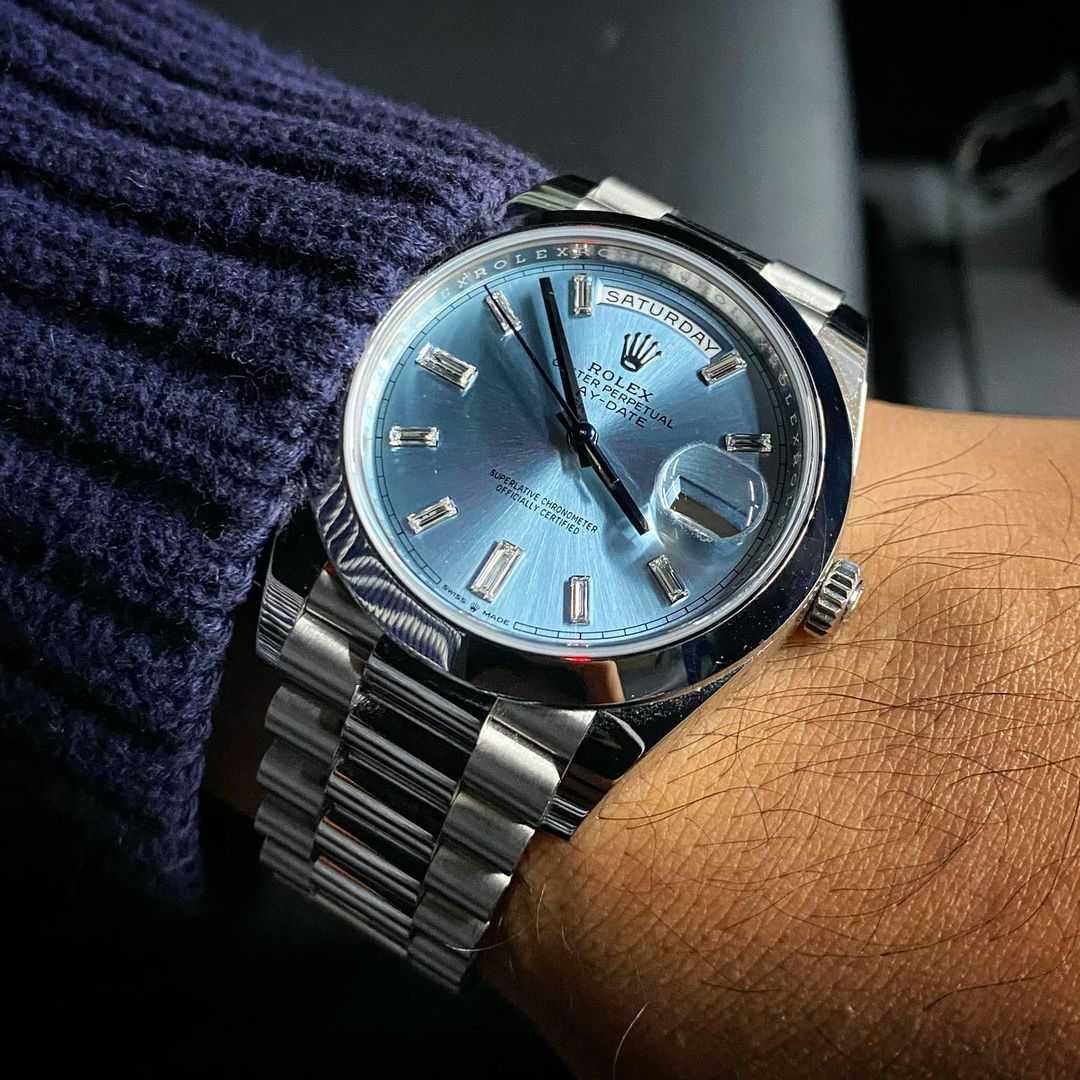 Мъжки Часовници 40mm сребристо/синьо