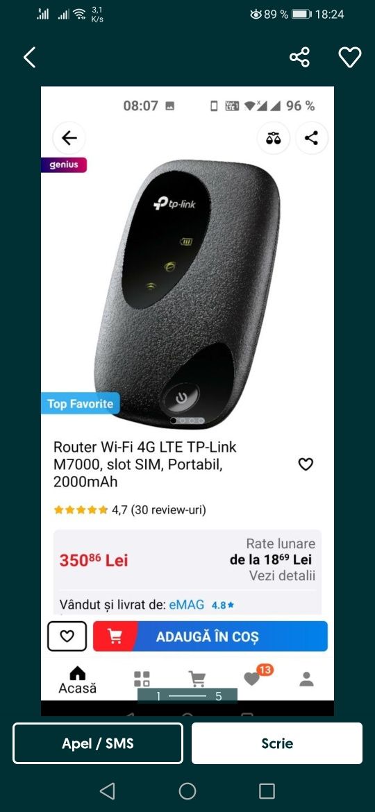 Router Wi-Fi 4G LTE TP-Link M7000
