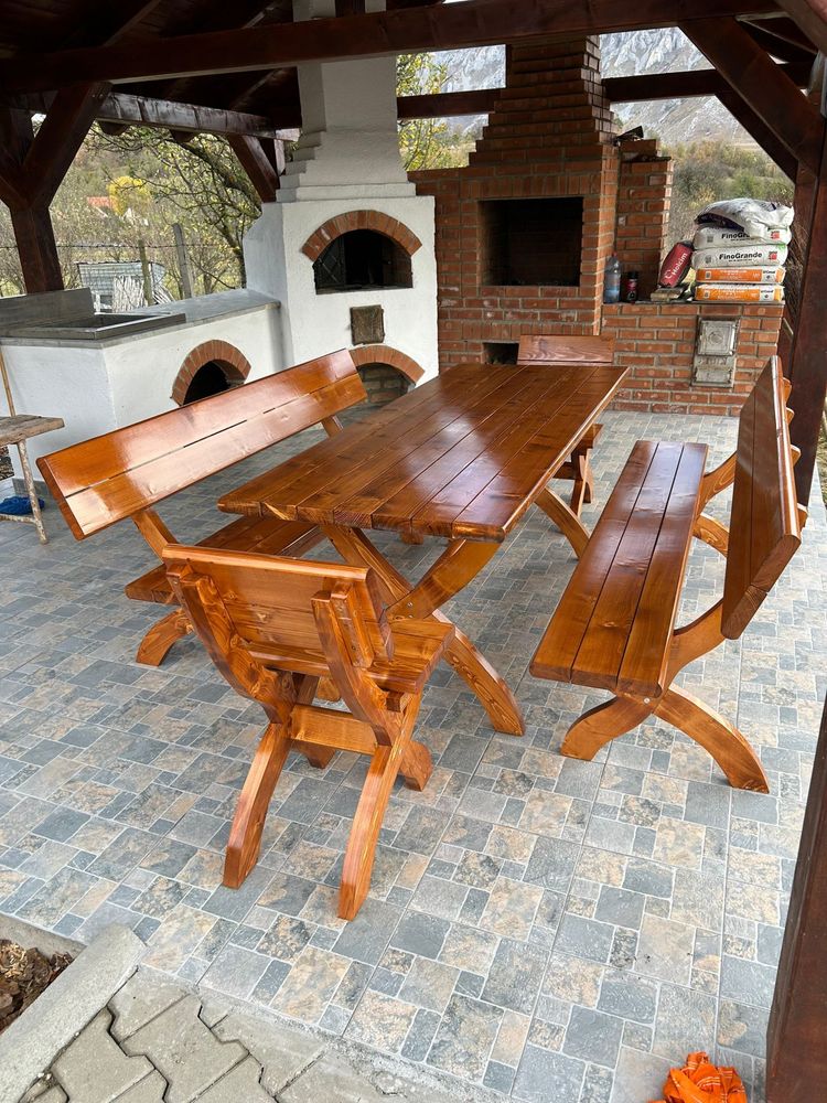 Mobilier de gradina. Masa banca si scaun foisor, terasa, filigorie