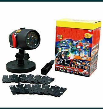 Коледен Лазерен прожектор Star Shower Slide с 12 различни приставки