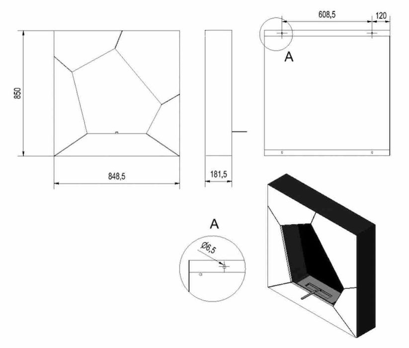 Șemineu cu bioetanol Ball