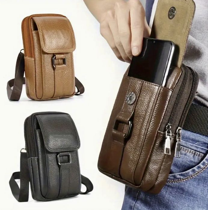 -20%Промоция•Компактни и Стилни дисплей чантички/Черна естествена кожа