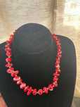 Colier din coral placat cu aur,model deosebit,46cm lungime