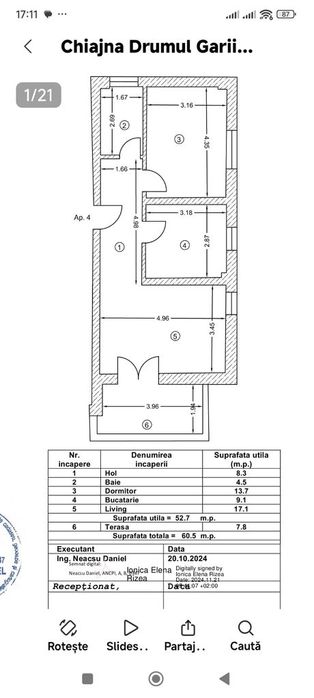 FARA COMISIOANE GARSONIERA eleganta mare 60mp incalzire pardoseala