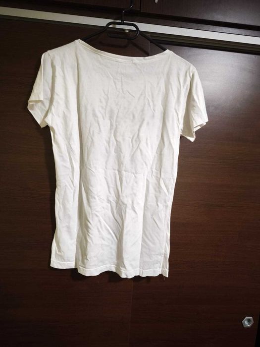 Tricou damă Tommy Hilfiger – alb cu logo mare, mărimea S