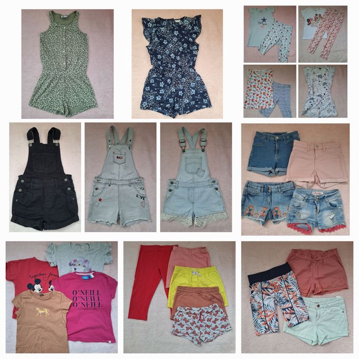 Salopeta 122-128 pantaloni scurti blugi pijamale vara tricouri 6, 7ani