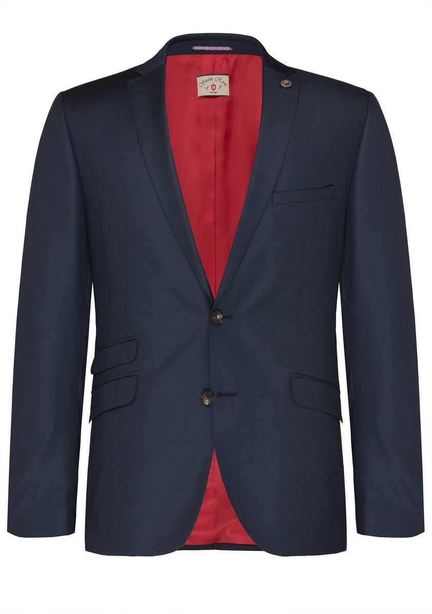 Sacou blazer slim 52 XL premium Club Of Gents lana super 110's albastr