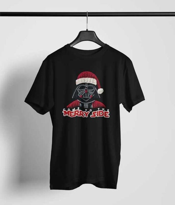 Tricou Crăciun Darth Vader Star Wars unisex negru bumbac S-3XL nou