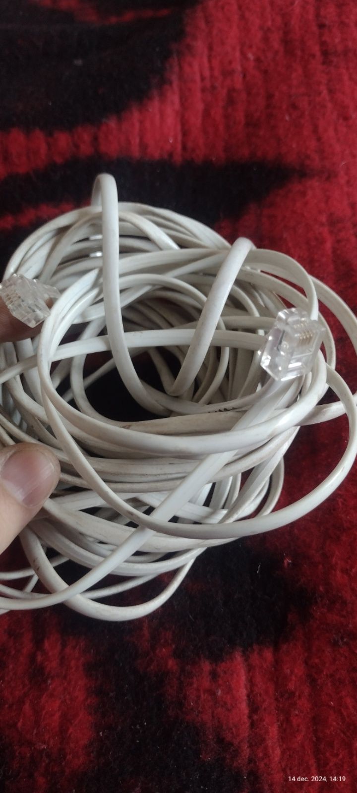 Cablu pentru telefon fix , 8 metri mufat