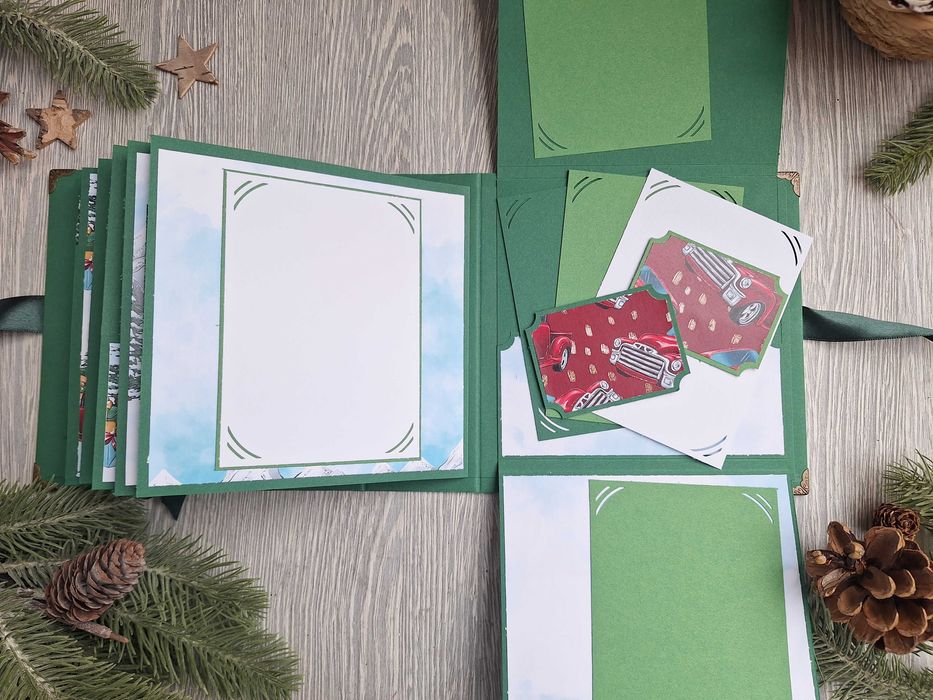 Коледен скрапбук албум "Снежна гора", ръчна изработка /54.20