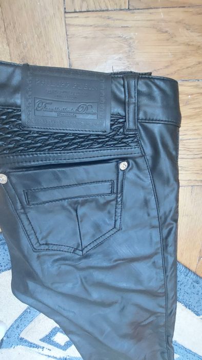 Pantaloni Philipp Plein piele artificială