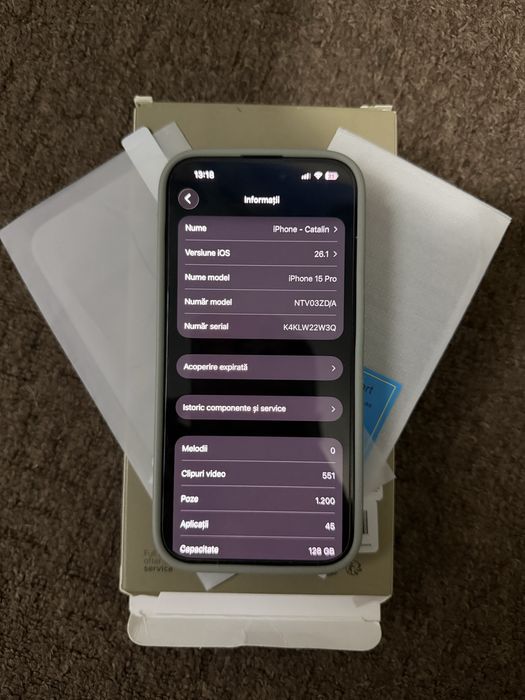 Iphone 15 pro ca nou + incarcator