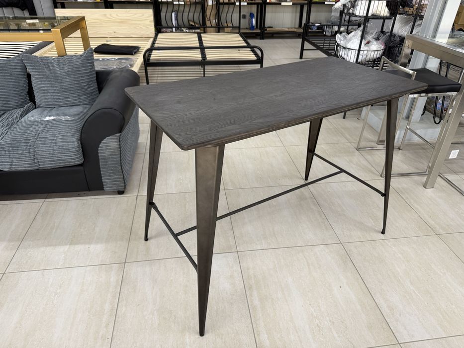 Masa de bar Lumisource cu cadru metal / blat de bambus presat