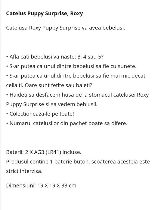 Cățelușa Puppy Surprise, Roxy ,Noriel+3 catelusi