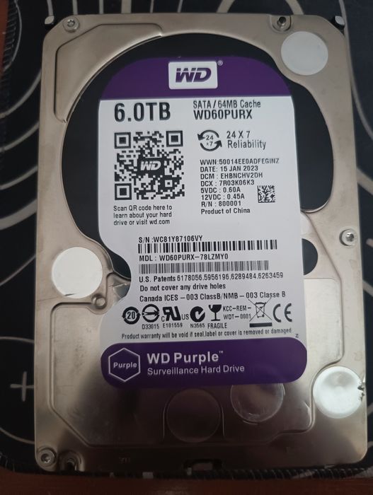 Продам детские диски WD 6TB Purple