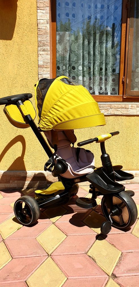 Tricicleta multifunctionala pentru copii Alto, +10 luni, Mustar..