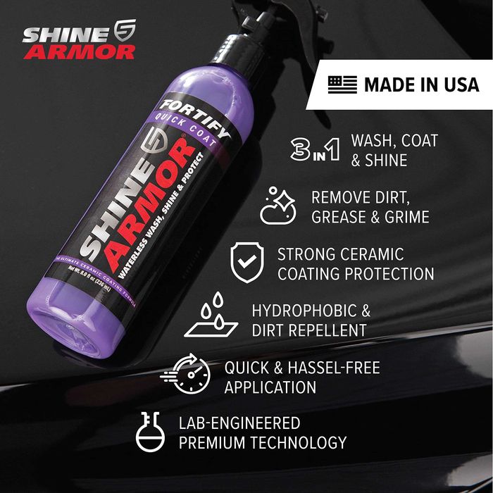Ceara lichida auto SHINE ARMOR 236 ml si Laveta microfibra