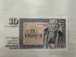 Bancnota colectie UNC 10 coroane Islanda