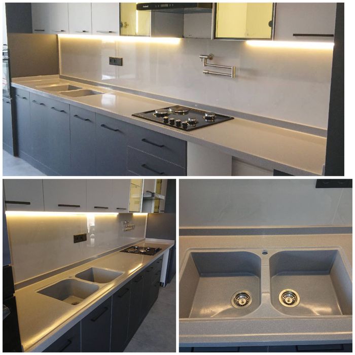 Stolishnitsa quyma, akril, kvarts toshdan oshxona sanuzelga yasaymiz.