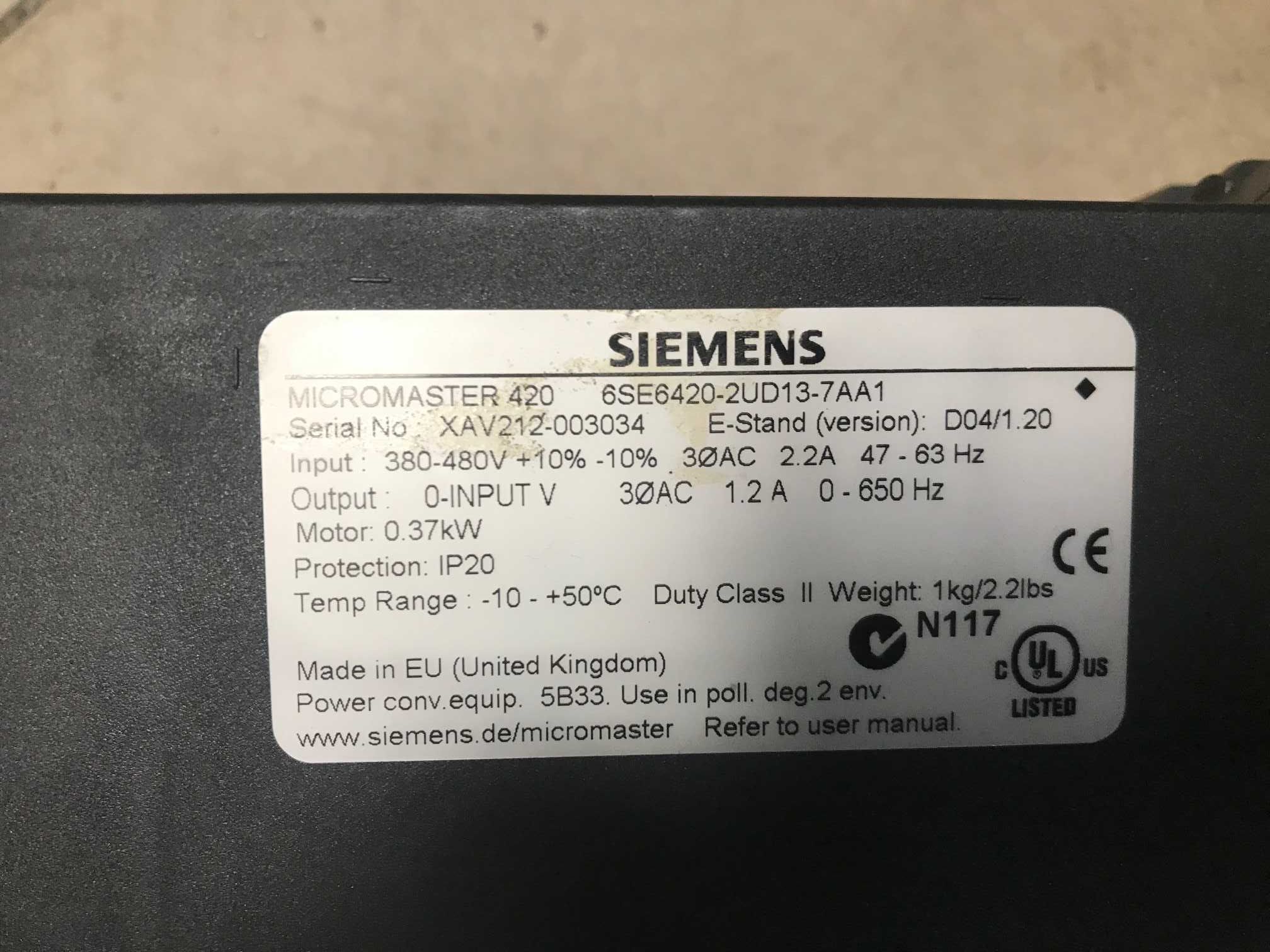 Честотен регулатор(инвертор) SIEMENS 0,37кw 400V AC