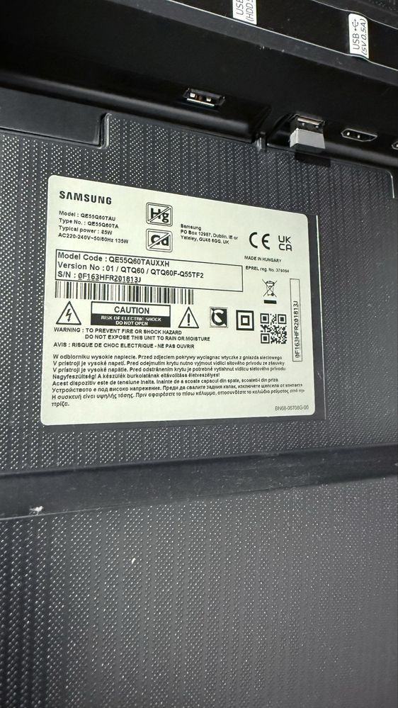TV Samsung Smart QLED 55inch 138cm QE55Q60 Ecran Defect