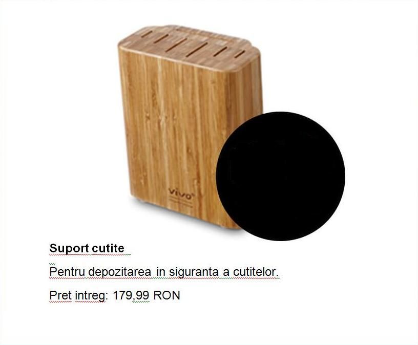 Set nou suport tocator bambus 7 cutite foarfeca Vivo Valleroy Boch