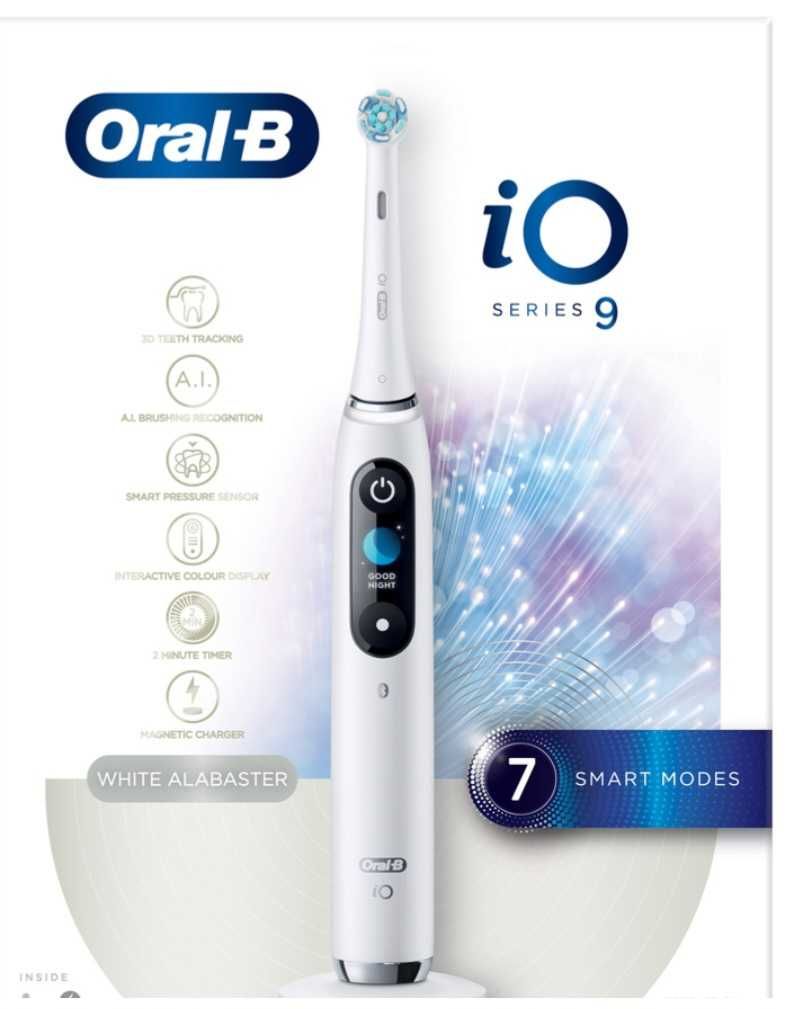 Електрическа четка за зъби Oral B iO9 Бяла алабастър,зареждащ се калъф