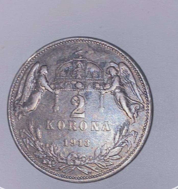 Monedă veche din argint,2 korona