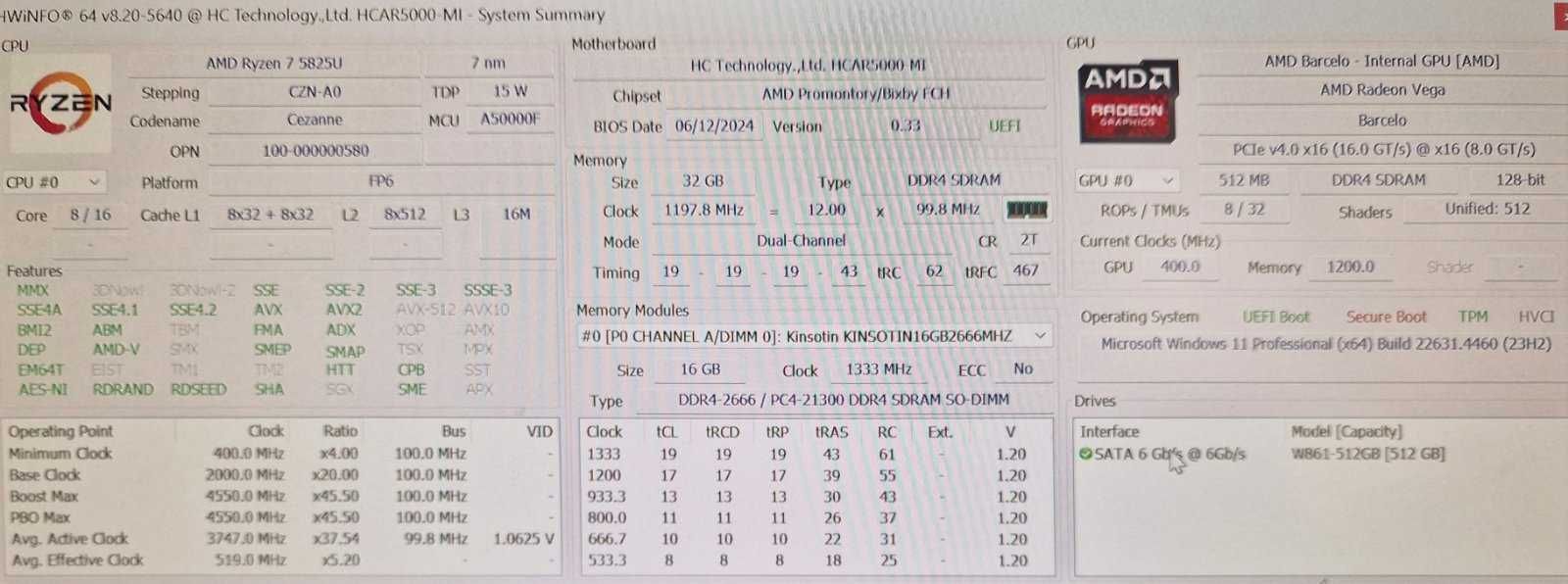 m.2 (2280) SSD Sata 6 512GB (500MB/s Read ; 450MB/s Write)