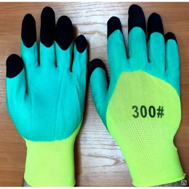 Перчатки нейлоновые защитные со вспененным латексным покрытием. 8 пар.