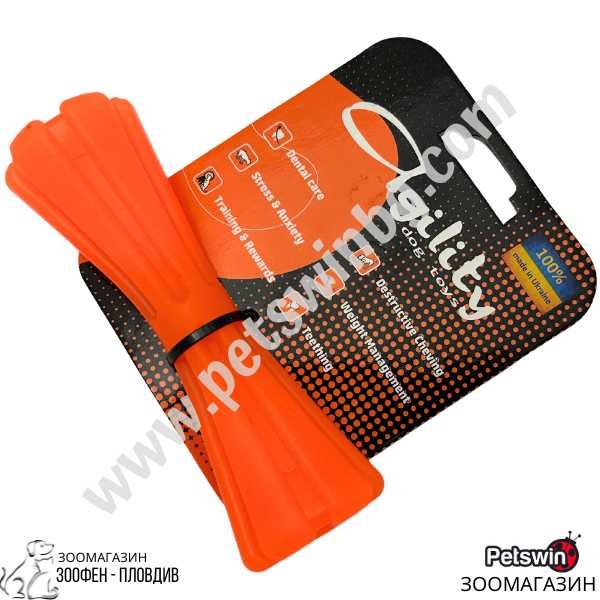 Гумена Играчка за Куче - 12см/15см - Кокал - Оранжев цвят - Agility