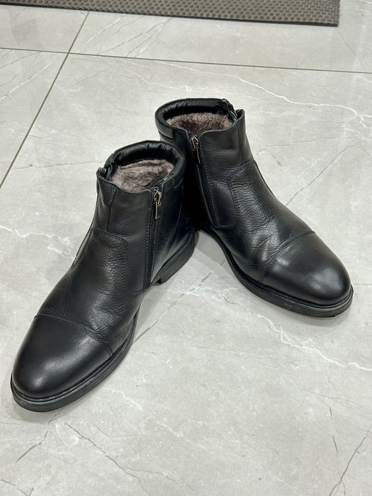 Зимние сапоги из натуральной кожи и меха