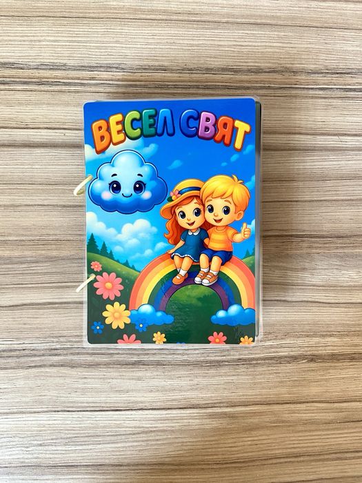 Образователен албум с велкро за деца . Играчка тиха книга