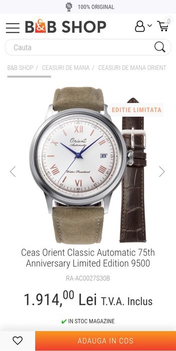 Ceas ORIENT Classic Automatic 75th Anniversary Limited Edition