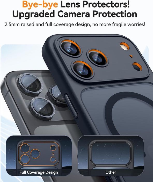 Матов magsafe кейс за apple iphone 17 pro max - черен