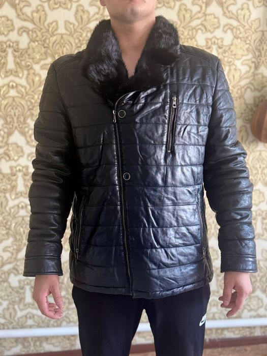 норковый кожаный куртка,мужской