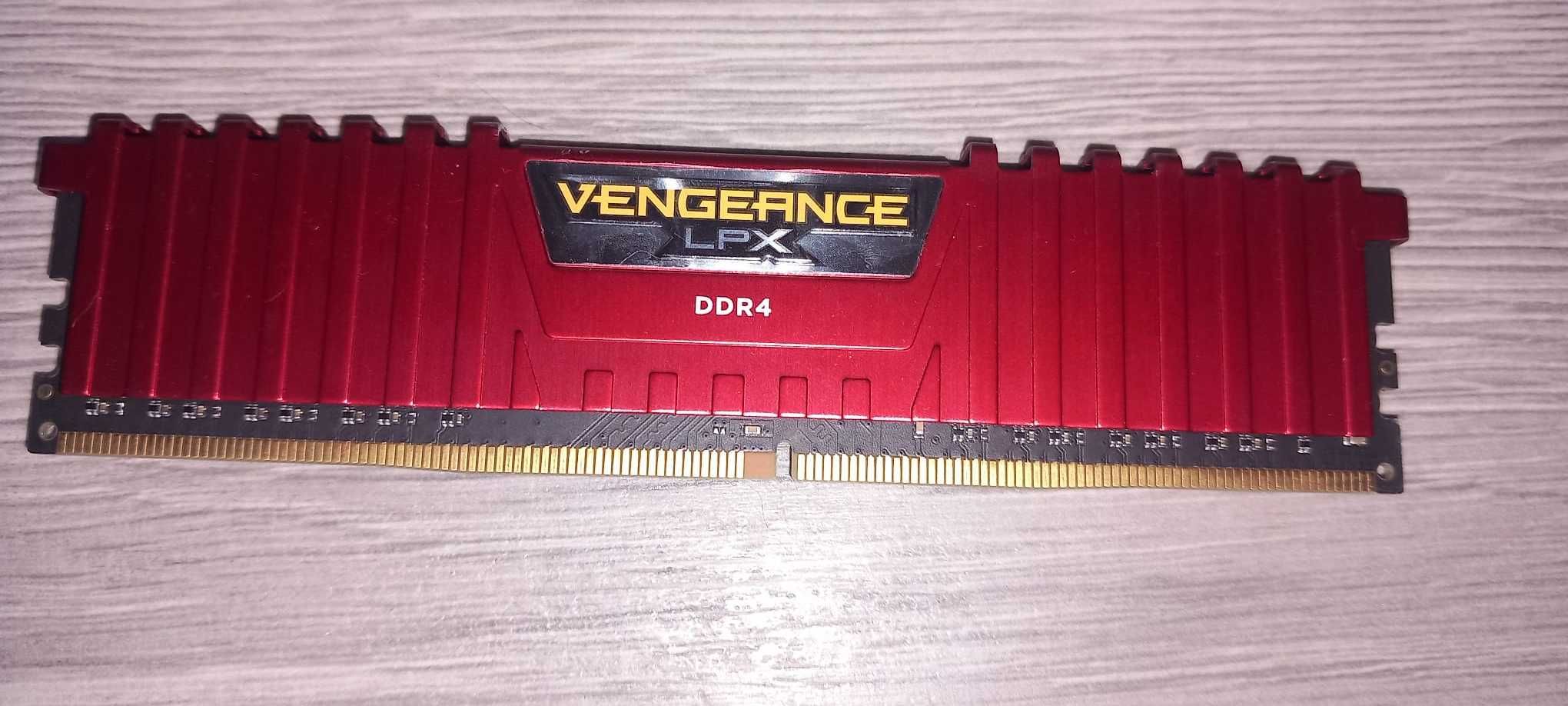 Memorie RAM Corsair Vengeance LPX Red, DIMM, DDR4, 8GB, CL16, 2400MHz