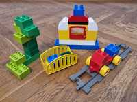 Lego Duplo cuburi constructie, sine de tren, casuta, pom