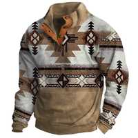 Джемпер-пуловер мужской утепленный с принтом из микрофибры