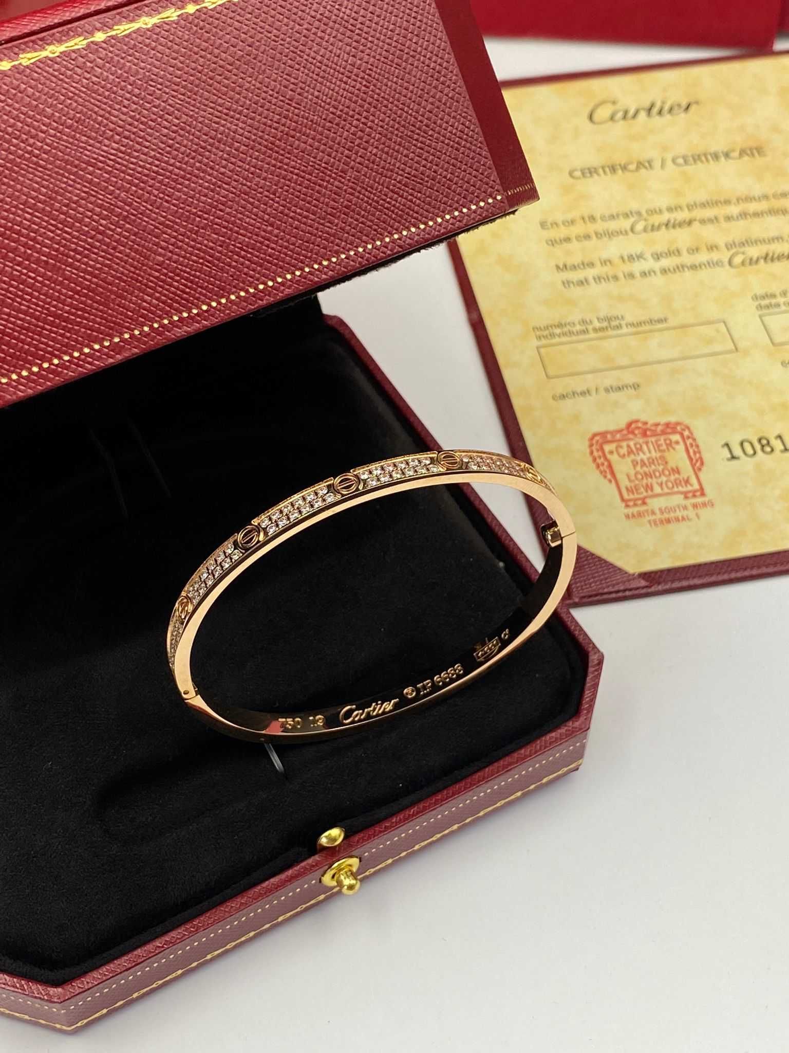 Brățară Cartier LOVE Slim 19 Rose Gold 18K Diamond