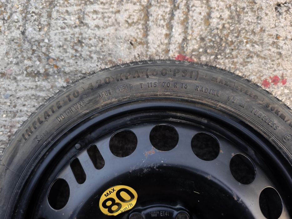 Roată de rezervă slim T115 / 70 R16 Opel Astra H